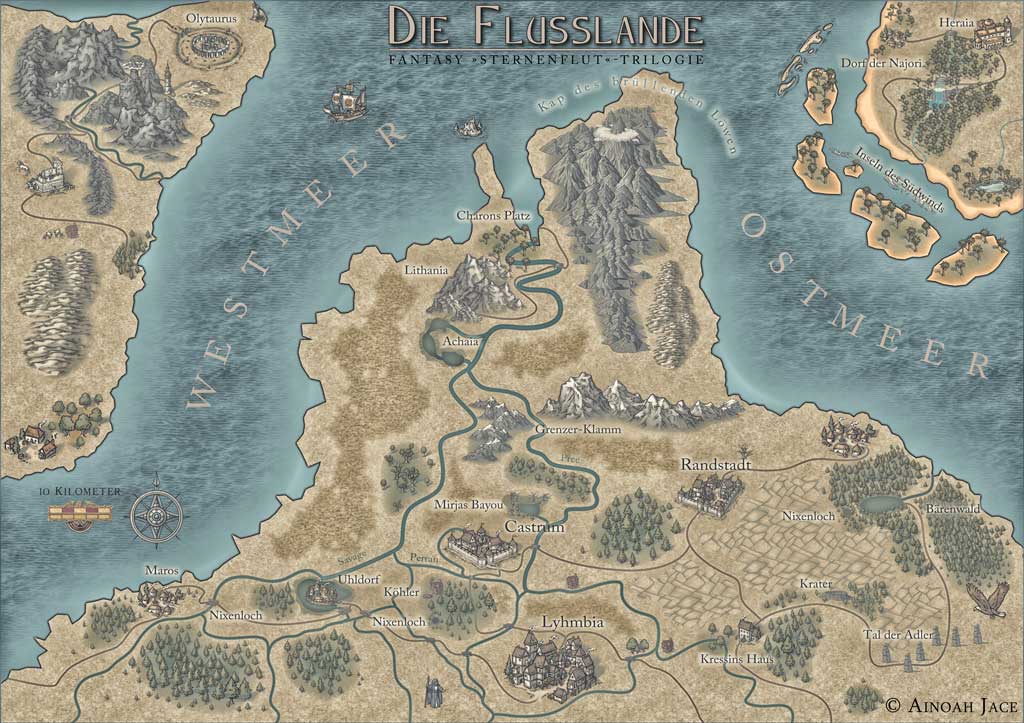 Fantasy-Landkarte Sternenflut
